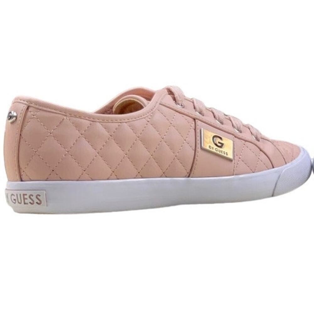 G By Guess Quilted Dusty Rose Leather Lace Up Sneakers Pink & White Women 9.5